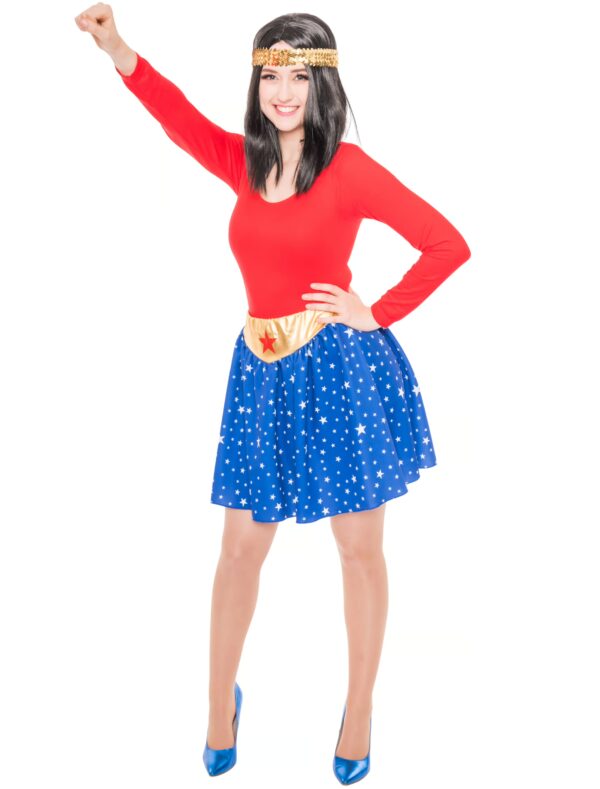 Rock mit Sternen Damen blau/gold S/M
