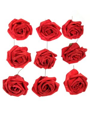 Rose Schaumstoff 9 Stk. rot