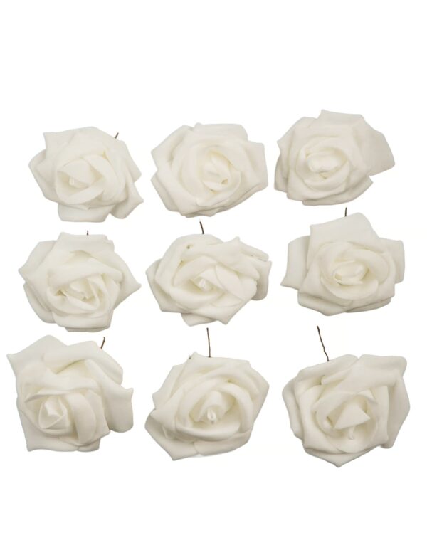Rose Schaumstoff 9 Stk. weiß