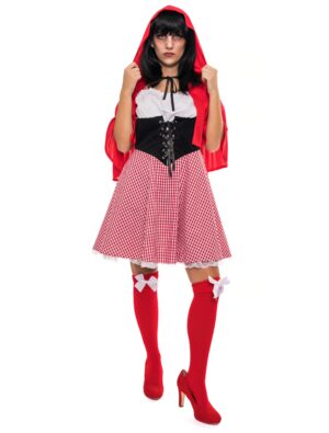 Rotkäppchen 2-tlg. Unifarben Damen rot XS