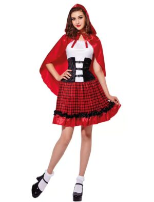 Rotkäppchen 2tlg. schwarz/weiß/rot XS