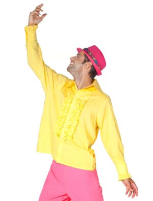 Rüschenhemd Herren gelb XL