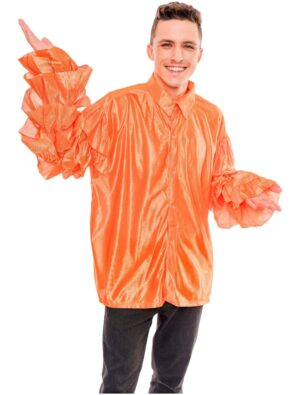 Rüschenhemd Limbo orange one size