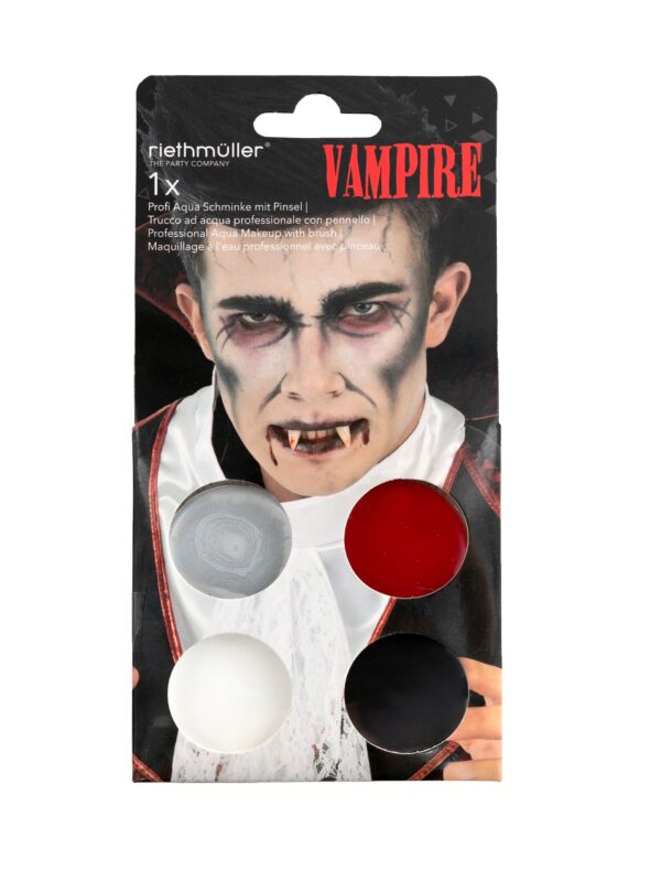 Schmink-Set Vampir schwarz/weiß/rot Schminke für Karneval & Fasching
