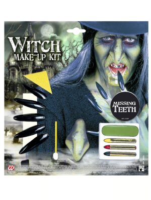Schminkset Hexe mit Zubehör Schminke für Karneval & Fasching Farbe: grün
