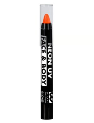 Schminkstift UV herausdrehbar neonorange Schminke für Karneval & Fasching