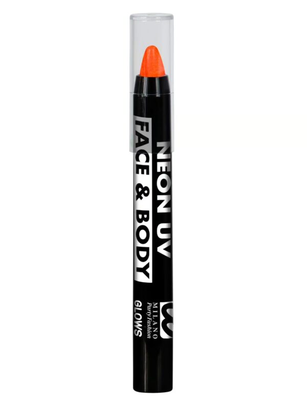 Schminkstift UV herausdrehbar neonorange Schminke für Karneval & Fasching