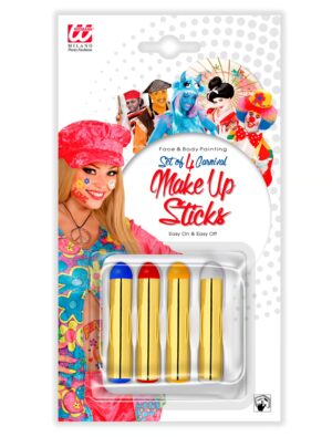Schminkstift groß Set 4-tlg. bunt Schminke für Karneval & Fasching Farbe: bunt