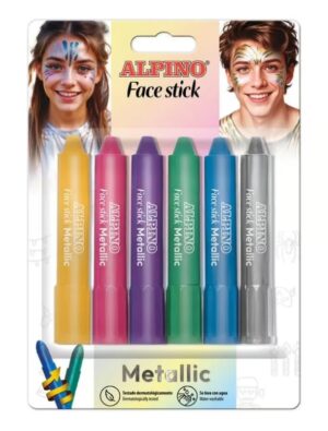 Schminkstifte 6 Stk. Metallic bunt Schminke für Karneval & Fasching Farbe: bunt