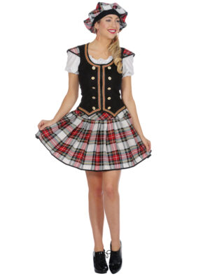 Schottin deluxe 3-tlg. schwarz/weiß/rot 46