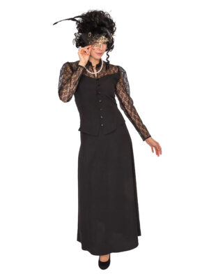 Schwarze Witwe 2-tlg. Damen schwarz 38