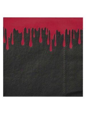 Serviette Blutspritzer schwarz/rot