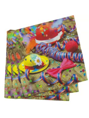 Servietten 3-lagig Karnevalsparty 20 Stk. bunt Farbe: bunt