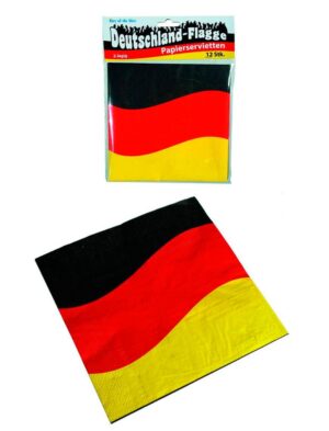 Servietten Deutschland 12 Stk. Farbe: schwarz/rot/gold