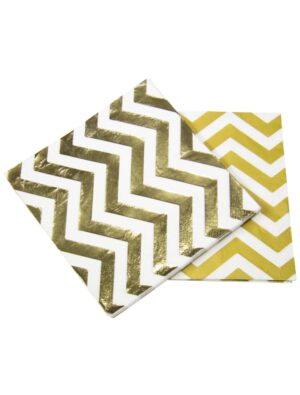 Servietten Metallic gold 33x33cm 20 Stk.