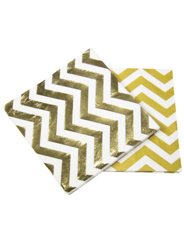 Servietten Metallic gold 33x33cm 20 Stk.