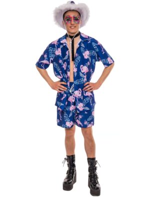 Set Hawaii 2-tlg. Print Herren blau L