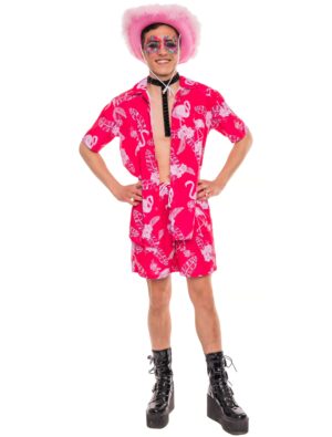 Set Hawaii 2-tlg. Print Herren rot S