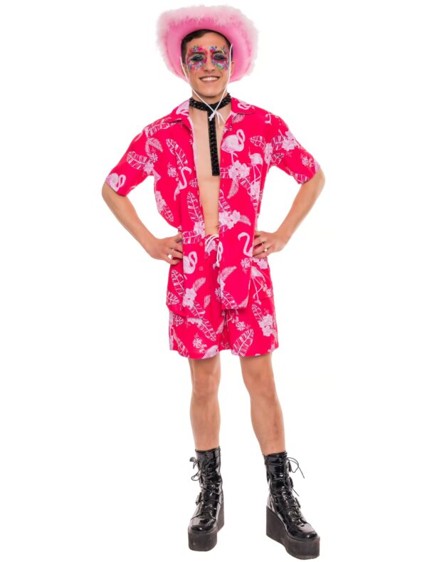 Set Hawaii 2-tlg. Print Herren rot S