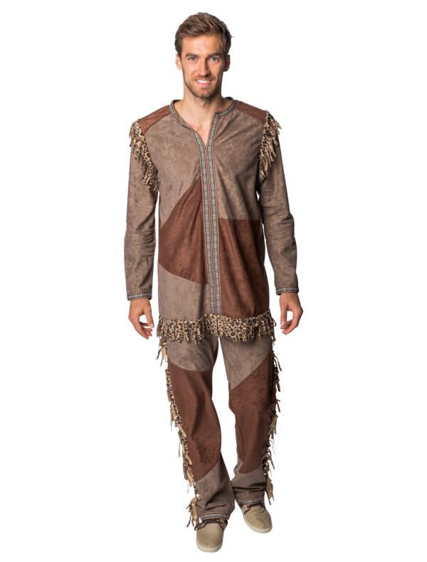 Shirt langarm Indianer Herren braun 4XL