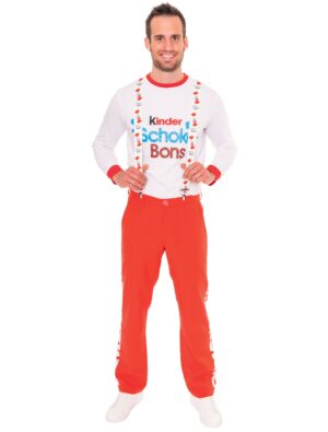 Shirt langarm kinder Schoko-Bons Herren rot/weiß 2XL