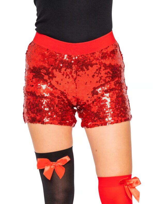 Shorts Pailletten Damen rot S/M