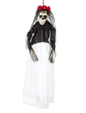 Skelett im Kleid zum Aufhängen 90cm Farbe: schwarz/weiß