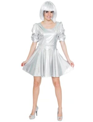 Spacekleid Laser Damen silber M