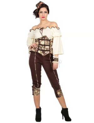 Steampunk 3-tlg. Damen braun 38