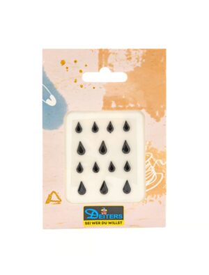 Strasssteine Tropfen schwarz Schminke für Karneval & Fasching
