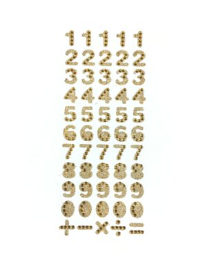 Strasssticker 0-9 55 Stk. gold Schminke für Karneval & Fasching
