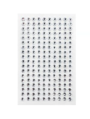 Strasssticker 180 Stk. silber Schminke für Karneval & Fasching