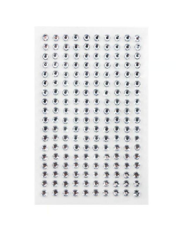 Strasssticker 180 Stk. silber Schminke für Karneval & Fasching