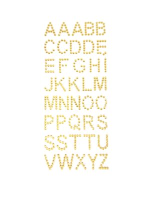Strasssticker A-Z 40 Stk. gold Schminke für Karneval & Fasching