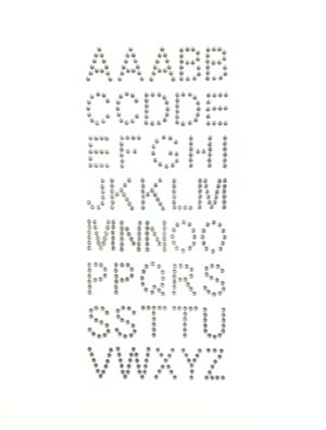 Strasssticker A-Z 40 Stk. silber Schminke für Karneval & Fasching