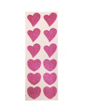 Strasssticker Herz 12 Stk. Schminke für Karneval & Fasching Farbe: pink