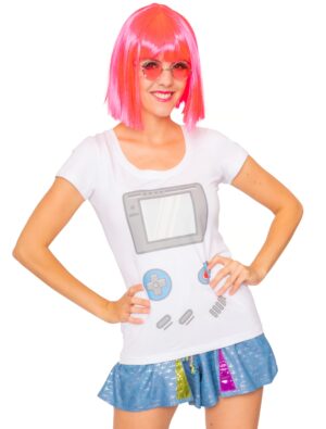 T-Shirt 90er Gamer Damen weiß S