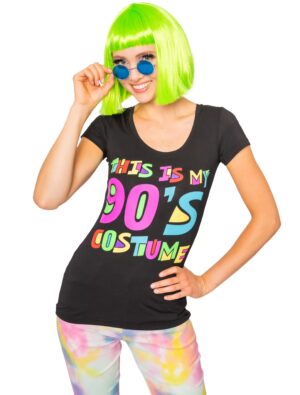 T-Shirt 90er Jahre Damen schwarz XS