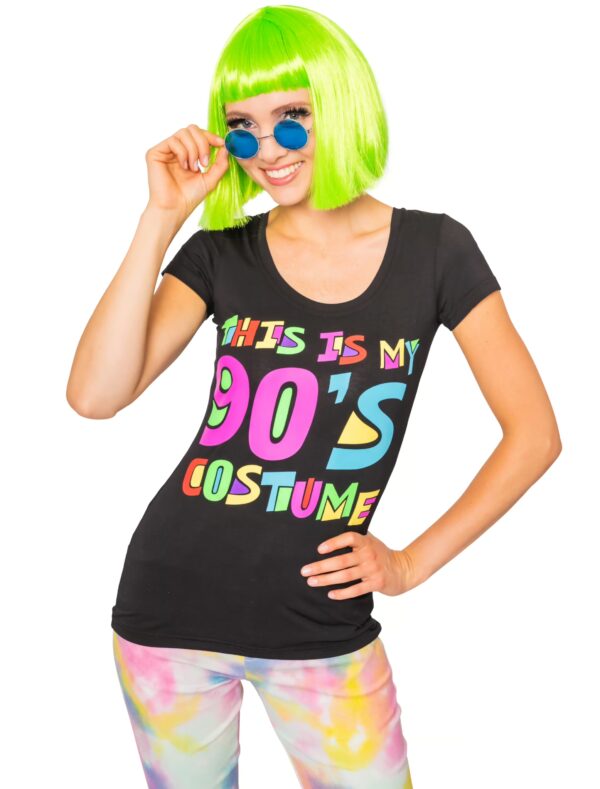 T-Shirt 90er Jahre Damen schwarz XS