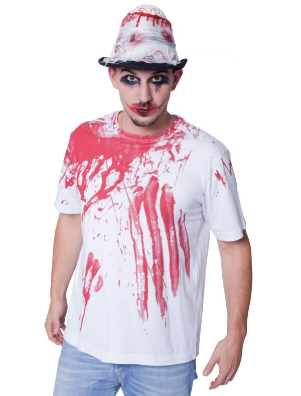 T-Shirt Halloween blutig Herren rot/weiß S