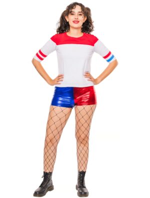 T-Shirt Harlekin  Damen weiß/rot S/M