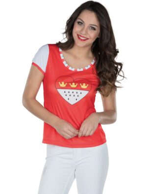 T-Shirt Herz Wappen Damen rot/weiß 40