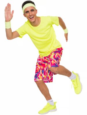 T-Shirt Neon Unifarben Herren neongelb L/XL