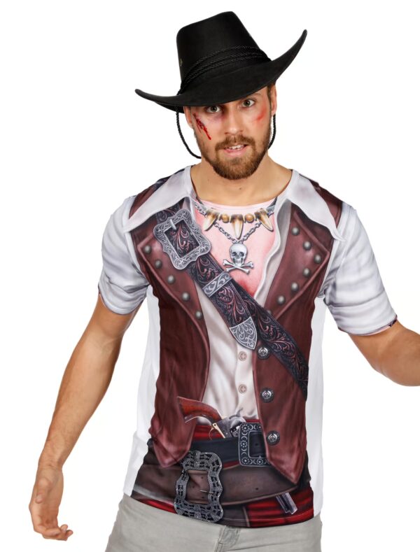 T-Shirt Pirat mit Druck Herren braun/weiß 54