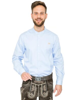Tirolerhemd Herren hellblau 2XL