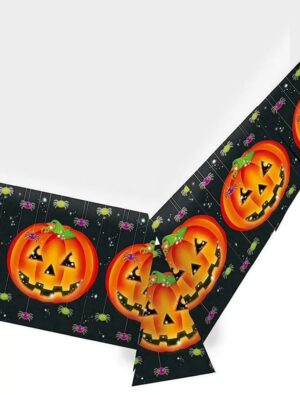 Tischdecke Halloween Kürbis 137x234cm Farbe: schwarz/orange
