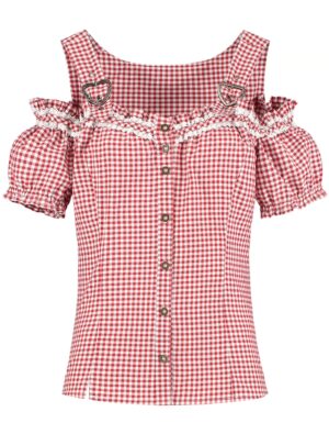 Trachtenbluse mit Trägern Damen rot/weiß 36