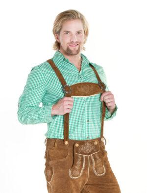 Trachtenhemd Herren grün/weiß 5XL