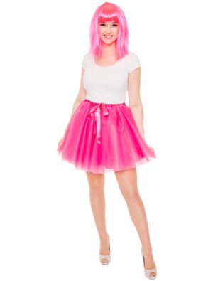 Tüllrock Damen neonpink one size