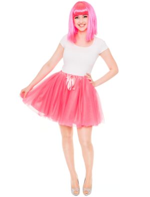 Tüllrock Damen pink one size